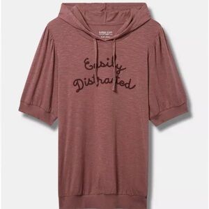 Torrid Easily Classic Fit Slub Puff Sleeve
Embroidered Hoodie